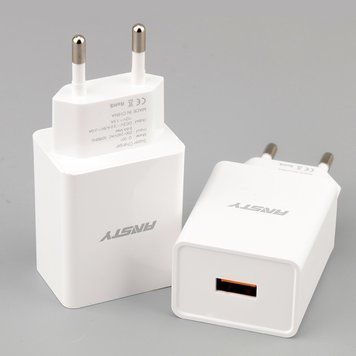 Сетевое зарядное устройство ANSTY QT-004 with Type-C cable 1USB 3A Белый 71537 фото
