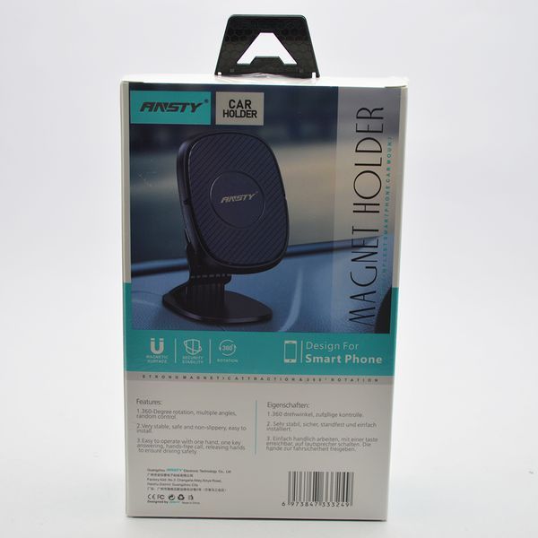 Автодержатель ANSTY HD-06 Magnetic 360 Black 88513 фото