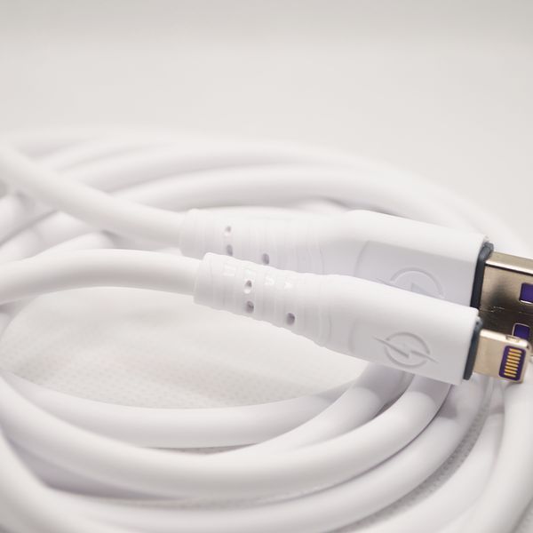 Кабель ANSTY S-040-I Silicone Lightning 5A 2M White 43429 фото