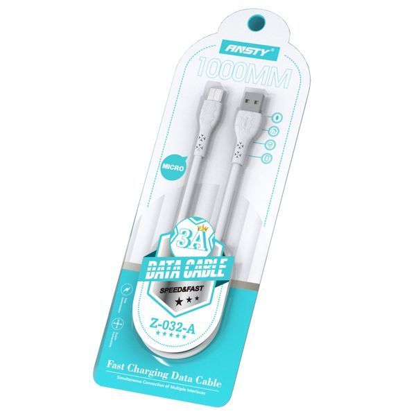 Кабель ANSTY Z-032-A Micro USB QC 3.1A 1M Білий 76882 фото