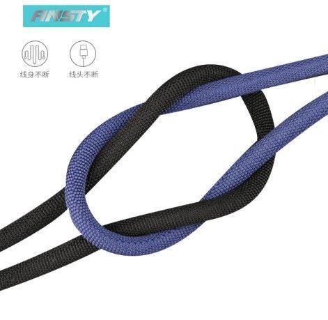 Кабель ANSTY SA-004 Micro USB Fabric LED 5A 1M Blue 81525 фото